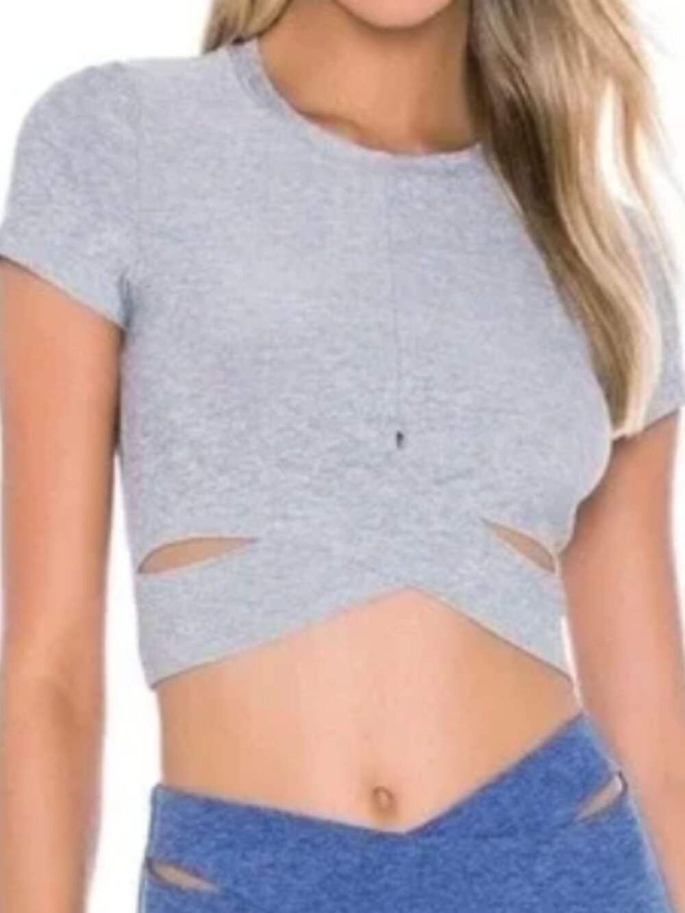 Beyond Yoga Featherweight Under Over Cropped Tee